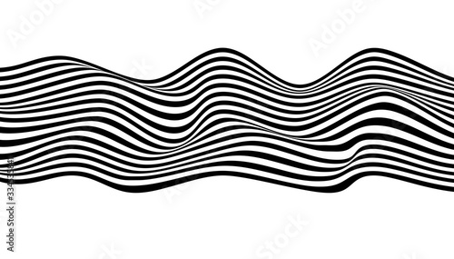OPTICAL ART WAVED STRIPED BACKGROUND. ABSTRACT GRAPHIC DESIGN. SURREAL ILLUSTRATION.