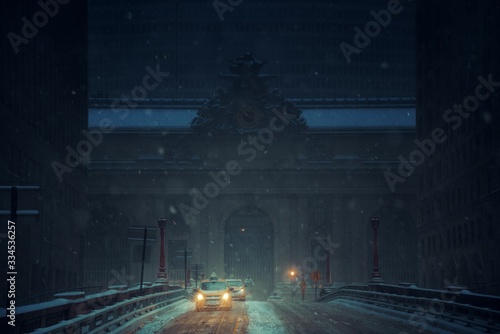 New York City in snow photo