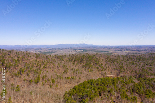 Blue Sky aerial at Paris Mountain Near Greenville SC and the Blue Ridge Mountains