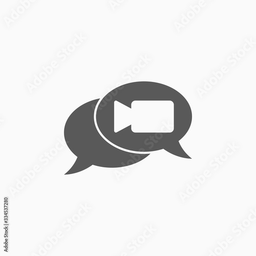 video chat icon, video call vector