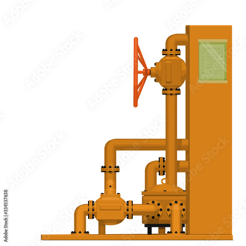 Isolate petrochemical piping on white background