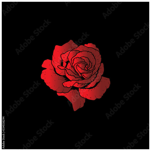 Red rose logo template Vector illustration