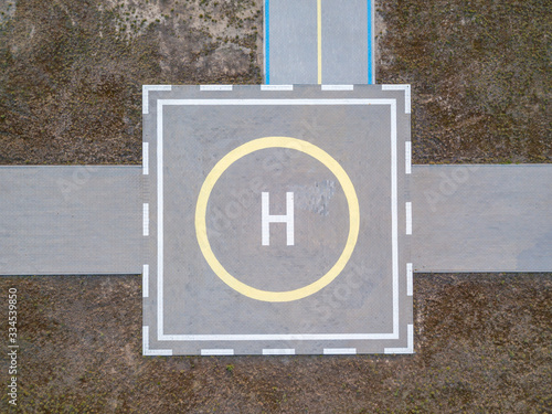 Drone view of the helipad. photo