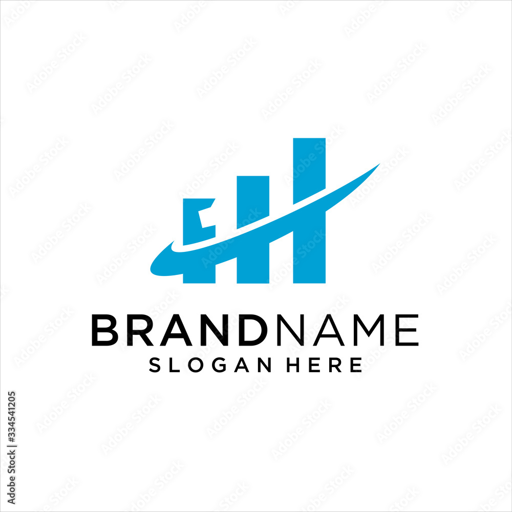 Fototapeta premium finance template logo with number 1 and curves, logo Curve Idea logo design inspiration