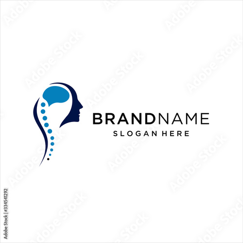logo brain and spine, Creative Modern brain and spine logo design template