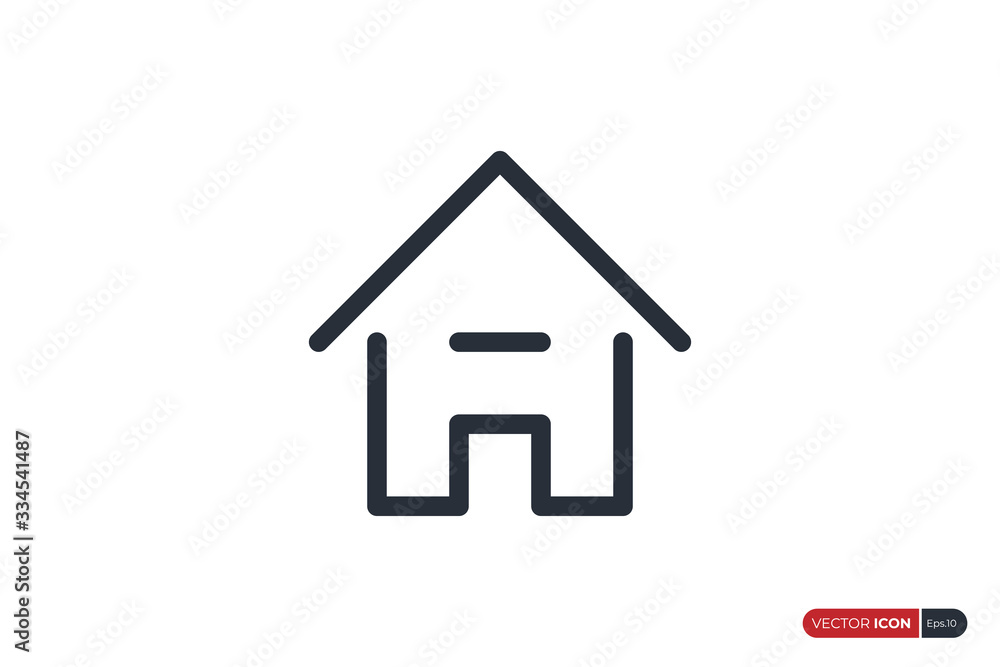 House Icon Line isolated on White Background. Flat Vector Icon Design Template Element. House Icon Line isolated on White Background. Flat Vector Icon Design Template Element.