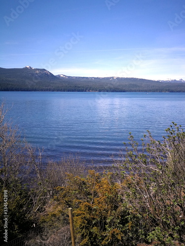 Beautiful lake with blue sky