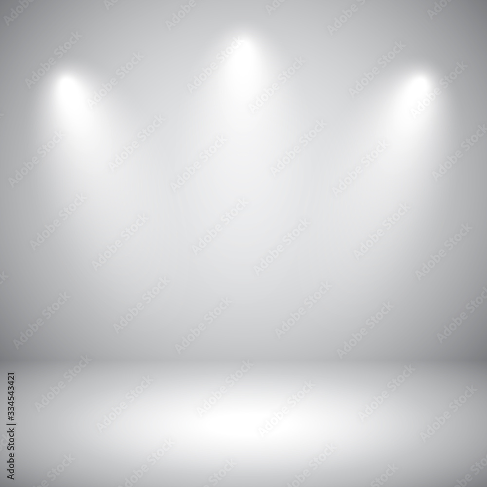 Empty gray studio abstract background with spotlights. Product showcase ...