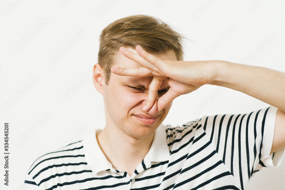 The stench. Closes the man's nose The stench. Closes the man's nose
