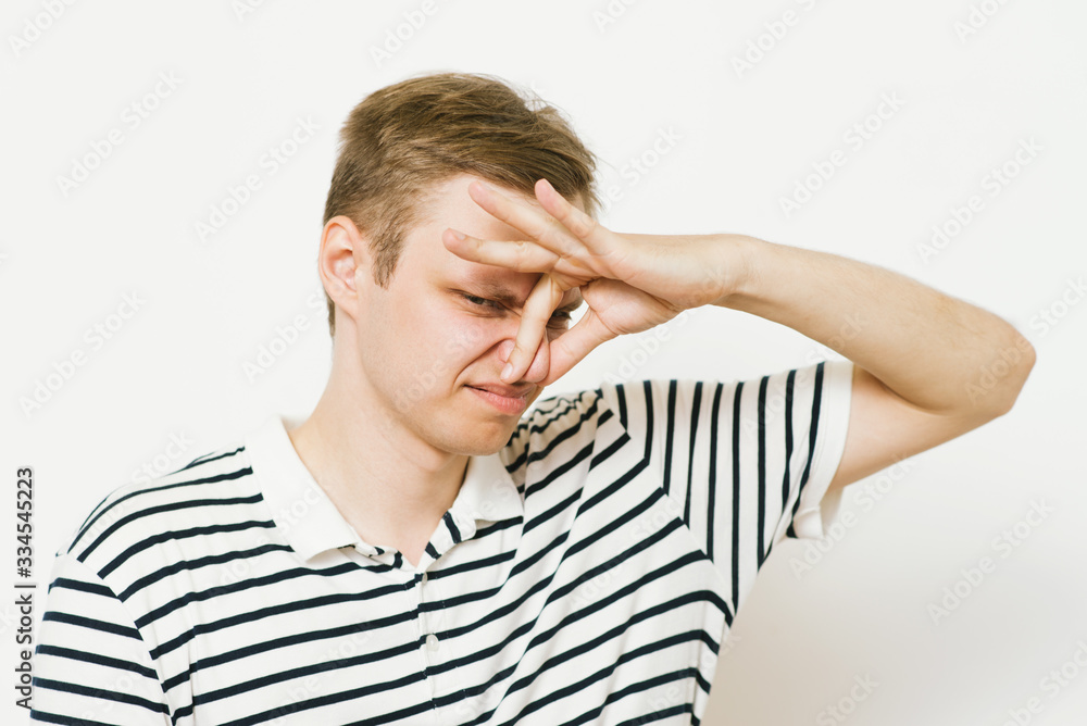 The stench. Closes the man's nose The stench. Closes the man's nose