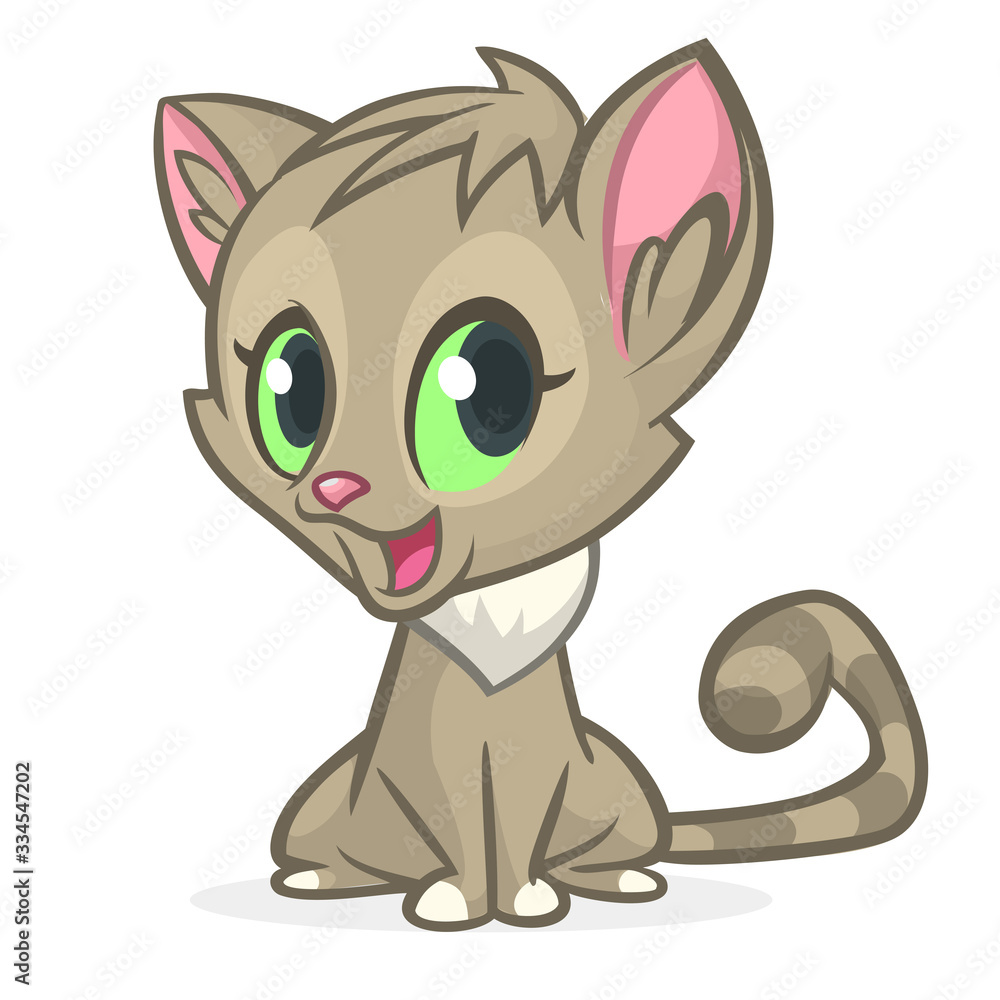 Cute and funny cartoon cat. Vector illustration Cute and funny cartoon cat. Vector illustration