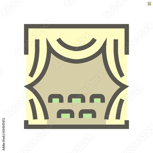 Theater and curtain vector icon design.