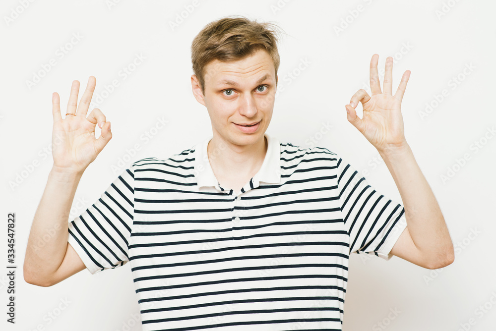 man shows that everything is fine, don't worry. all okay. Gesture. Close portrait. man shows that everything is fine, don't worry. all okay. Gesture. Close portrait.