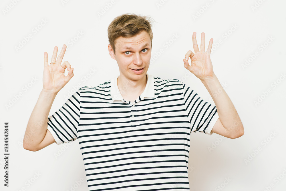 man shows that everything is fine, don't worry. all okay. Gesture. Close portrait. man shows that everything is fine, don't worry. all okay. Gesture. Close portrait.
