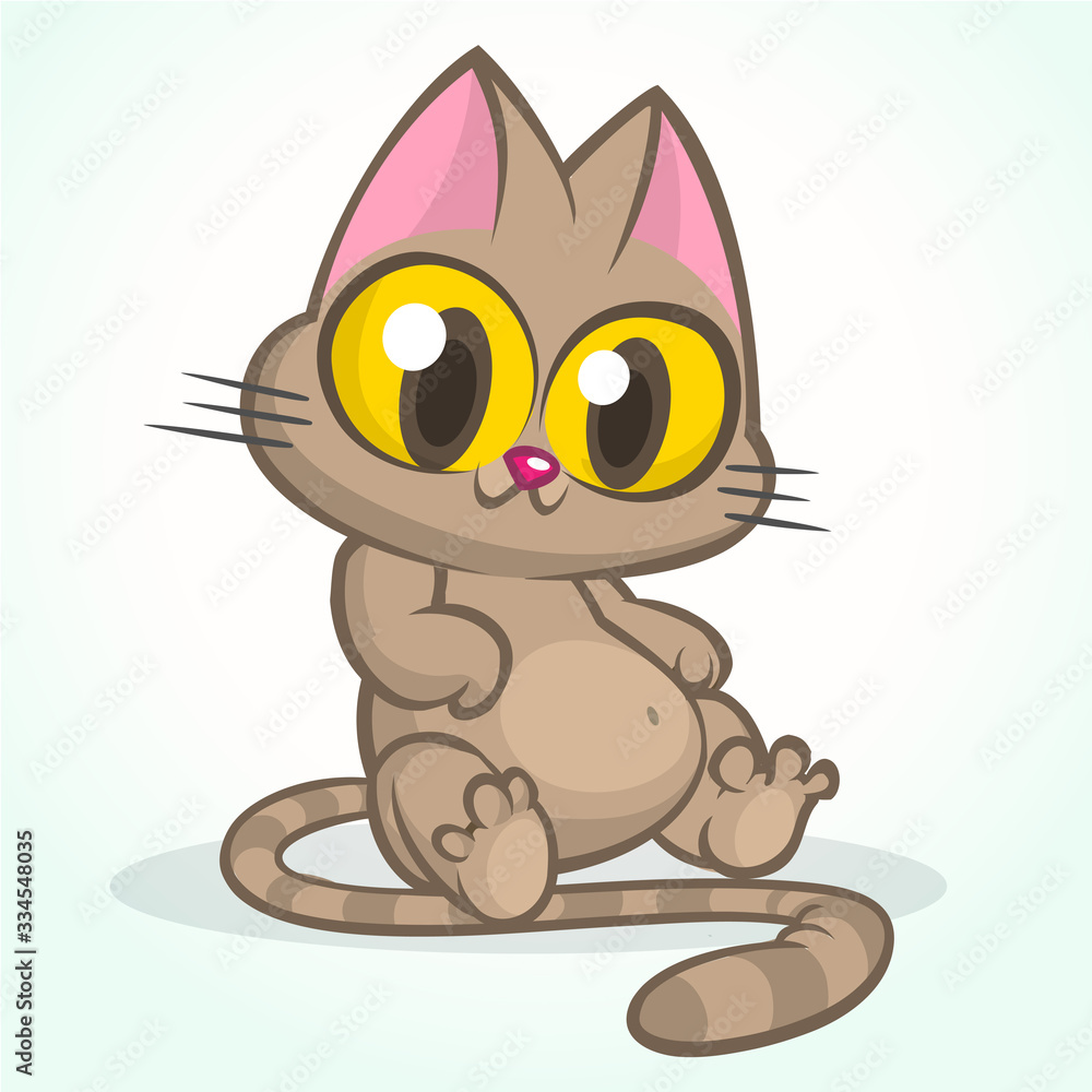 Cute and funny cartoon cat. Vector illustration Cute and funny cartoon cat. Vector illustration
