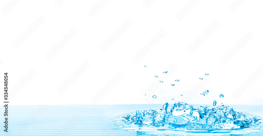 Blue water splashes on a white background Blue water splashes on a white background