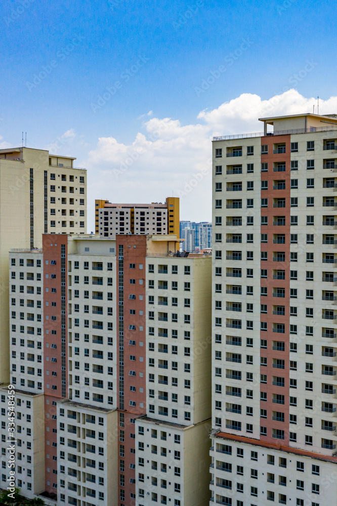 Blocks of residential apartment building under blue sky background Blocks of residential apartment building under blue sky background