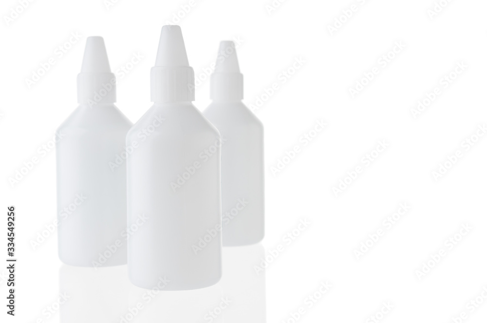 Nasal spray bottles isolated on white background Nasal spray bottles isolated on white background