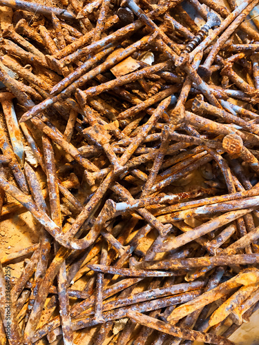 a lot of rusty nails on the ground, hd nails wallpaper