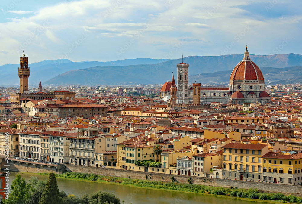panorama of the city of Florence in the Tuscany region with vivi