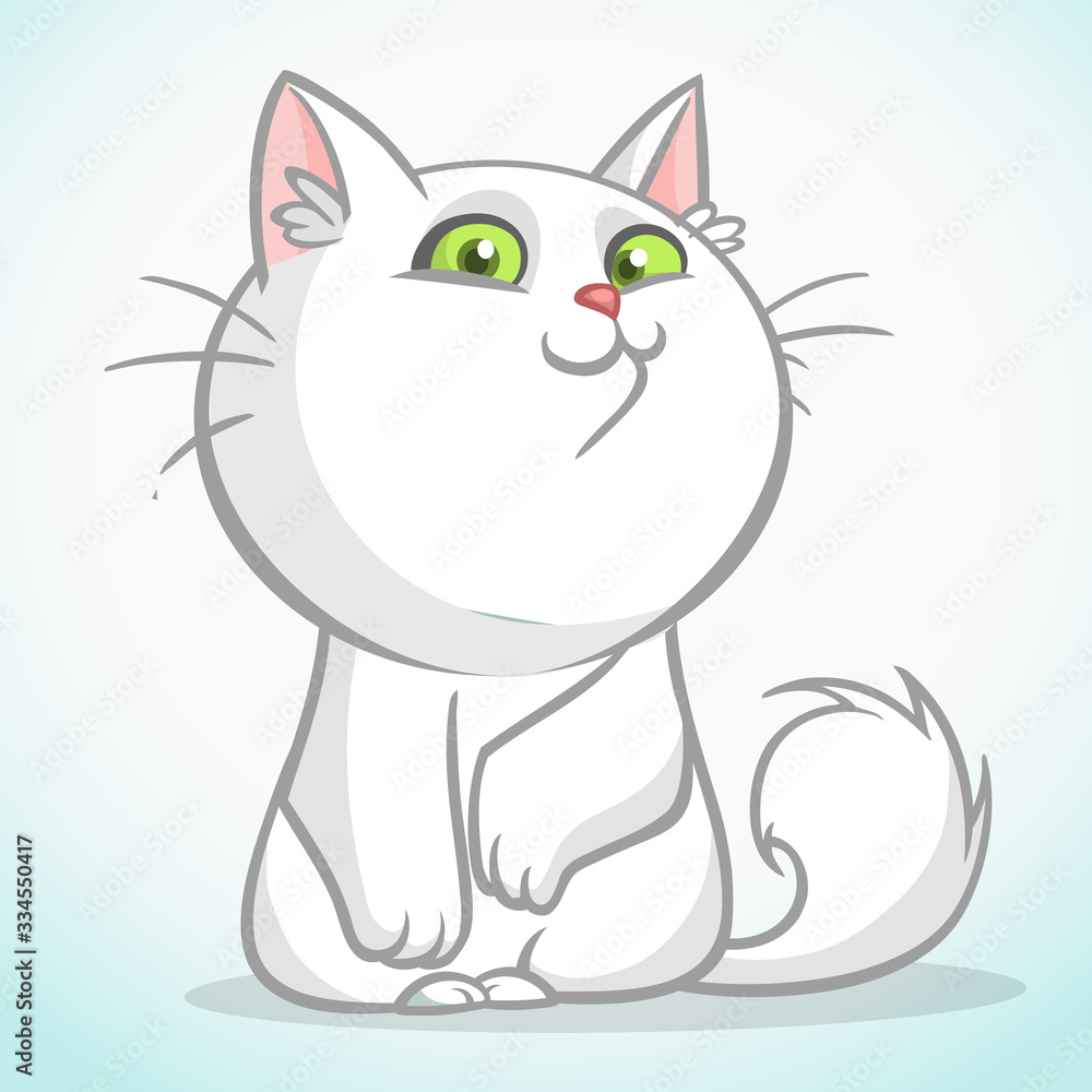 Cute and funny cartoon cat. Vector illustration Cute and funny cartoon cat. Vector illustration