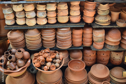 clay pots for sale at the Aracaju handicraft market