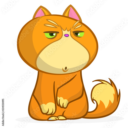 Fototapeta Naklejka Na Ścianę i Meble -  Cute and funny cartoon cat. Vector illustration