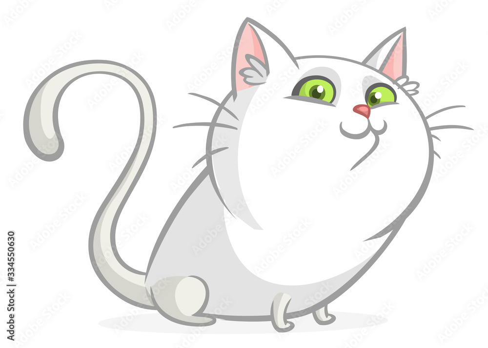 Fototapeta premium Cute and funny cartoon cat. Vector illustration