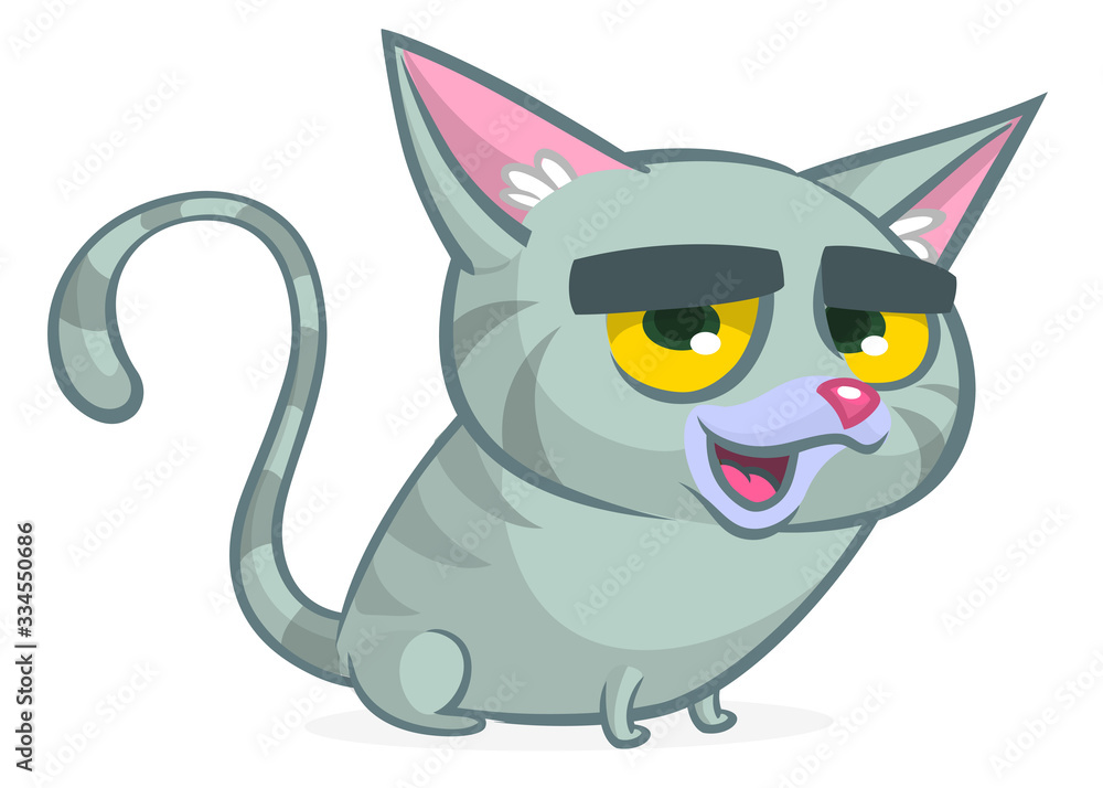 Cute and funny cartoon cat. Vector illustration Cute and funny cartoon cat. Vector illustration