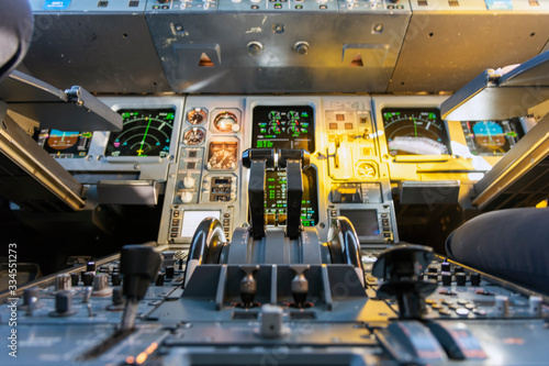 Cockpit view of an airplane in flight