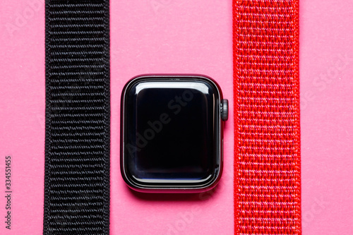 neylon strap for smart watch with velcro black color photo