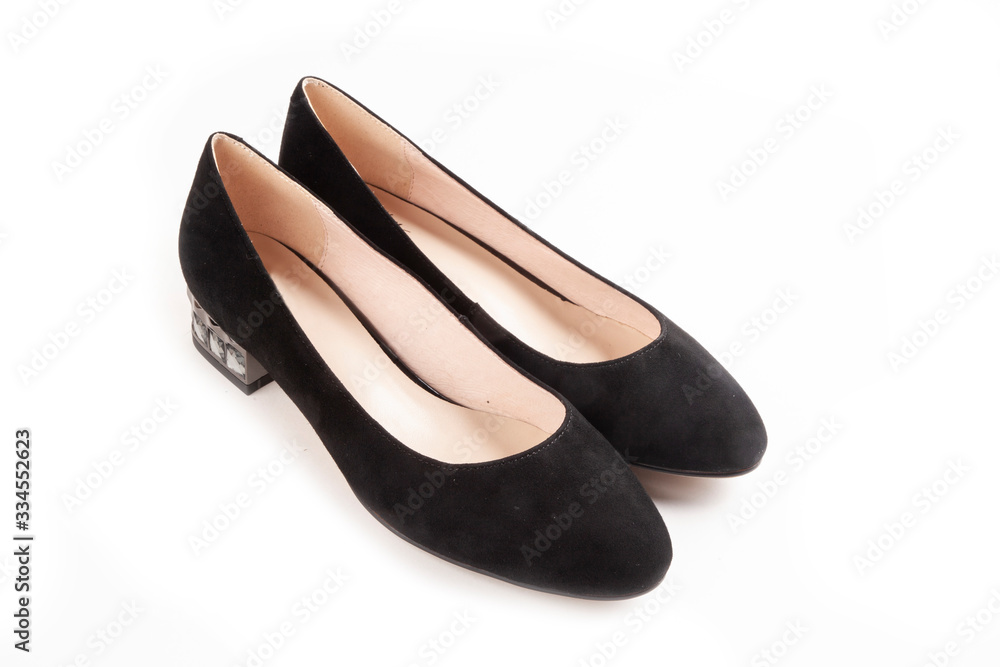 women's shoes on a white background isolated. Copy space text. women's shoes on a white background isolated. Copy space text.