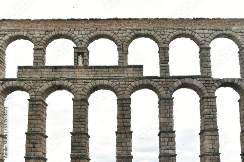 aqueduct closeup view in Segovia