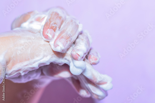 WASHING HANDS WITH SOAP. THE RIGHT STEP IN PREVENTING VIRUS