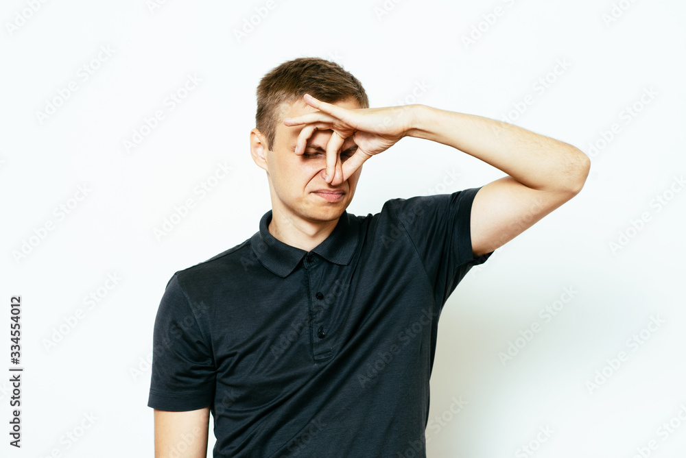 The stench. Closes the man's nose The stench. Closes the man's nose