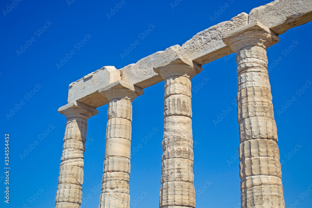 the temple of Poseidon at Cape Sounion Attica Greece