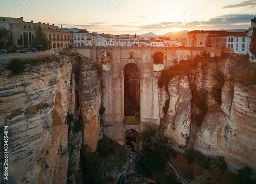 New Bridge aerial view in Ronda