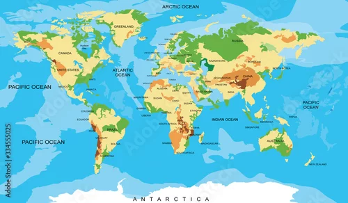 Obraz Illustration of world map. Travel agency concept