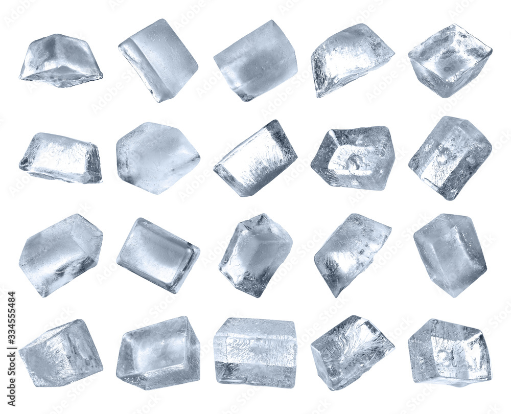 Set of ice cubes on white background Set of ice cubes on white background