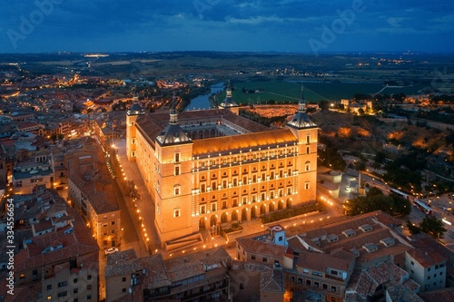 Castle of San Servando aerial view in Toledo