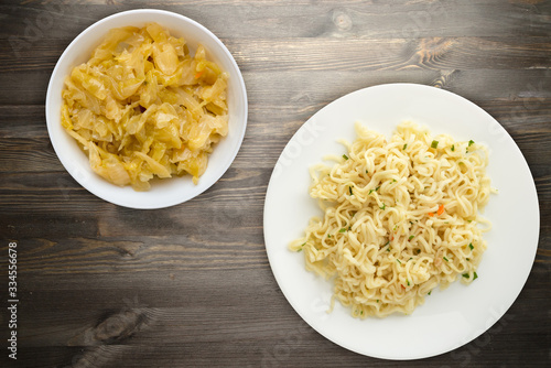 vermicelli on a plate isolated on white background. vermicelli on a plate photo