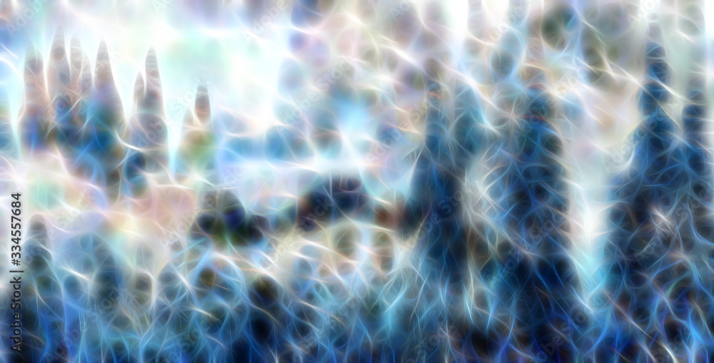snowy landscape and fractal effect. snowy landscape and fractal effect.