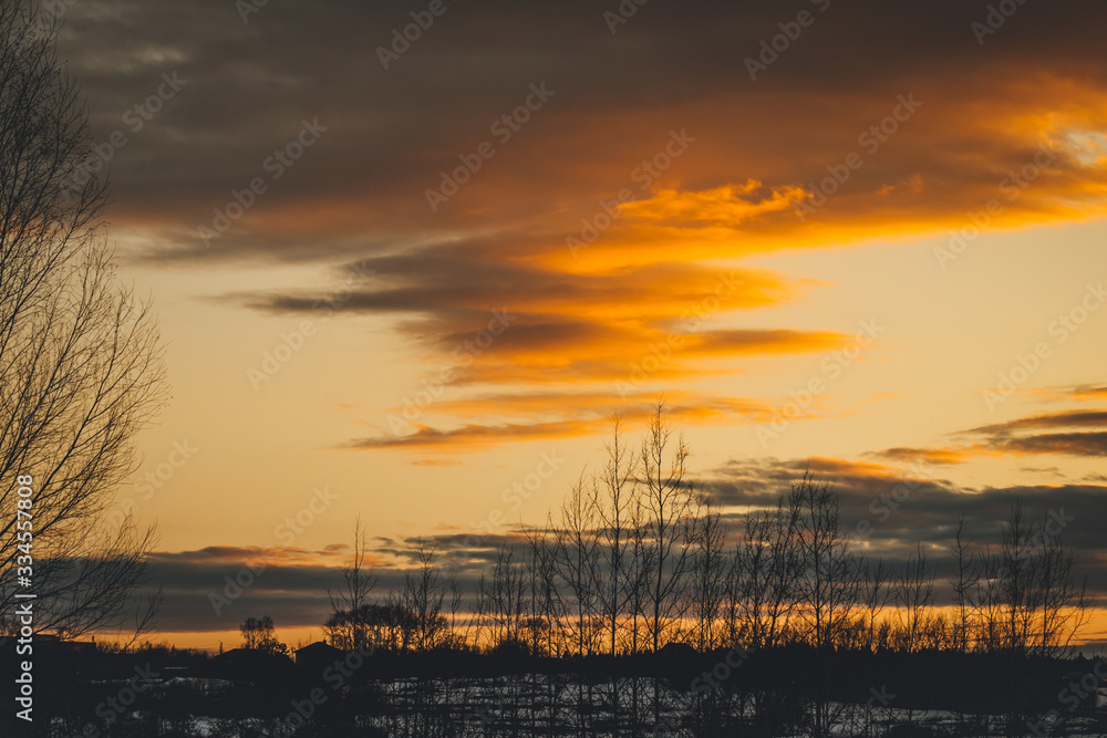 beautiful clouds at sunset on a warm spring evening beautiful clouds at sunset on a warm spring evening
