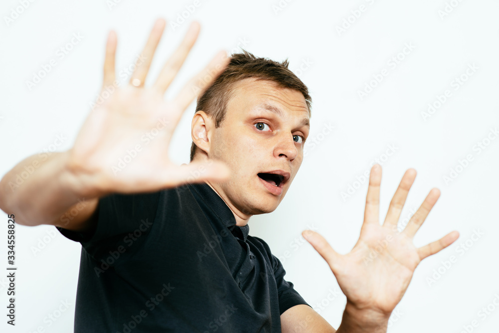 The man is afraid of fear The man is afraid of fear