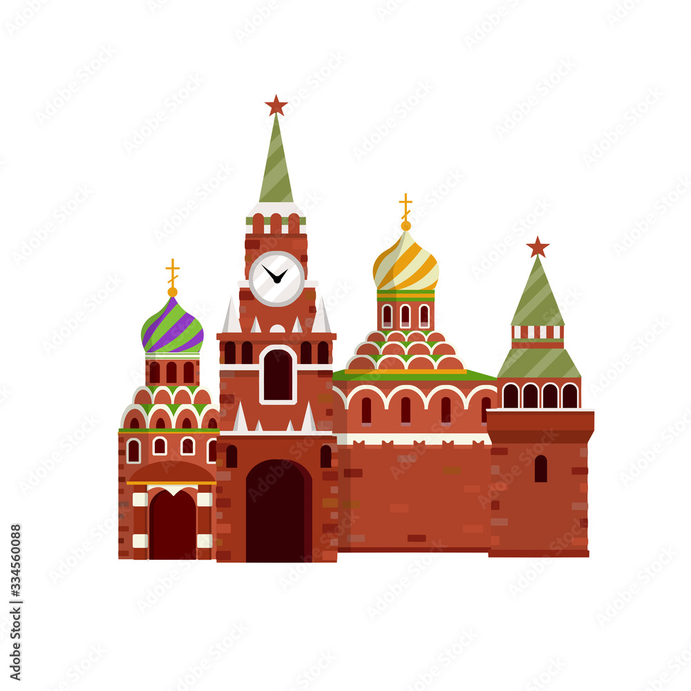 Moscow's kremlin. Residence of the Russian. President on red square.