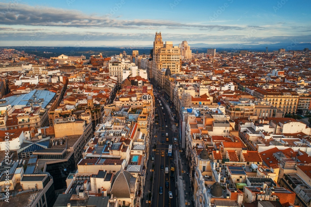 Obraz premium Aerial view of Gran Via