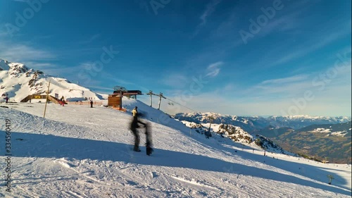Ski Resort Hochzillertal in Austria. Timelapse photo