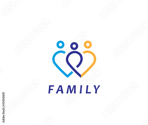 Family link love design logo