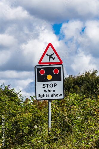 Aircraft warning sign photo