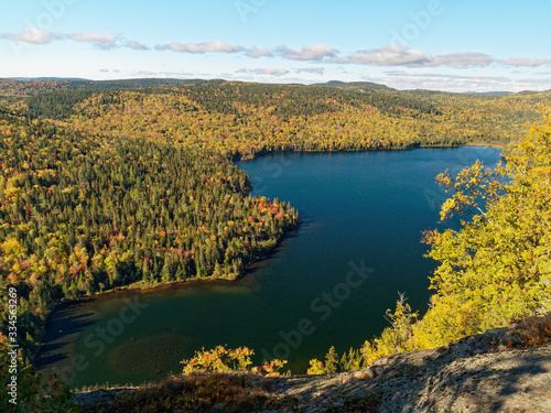 Autumn view from Mont Brassard in Sept-Chutes national Park, Quebec